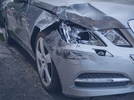 Car with accident damage
