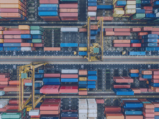 Container terminal from above